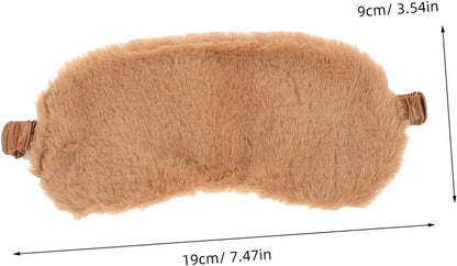 2pcs Soft Faux Fur Sleep Eye Mask Plush Eye Covers for Comfortable Sleep Cartoon Design Night Blindfolds for Travel Napping Pink Brown for All Ages
