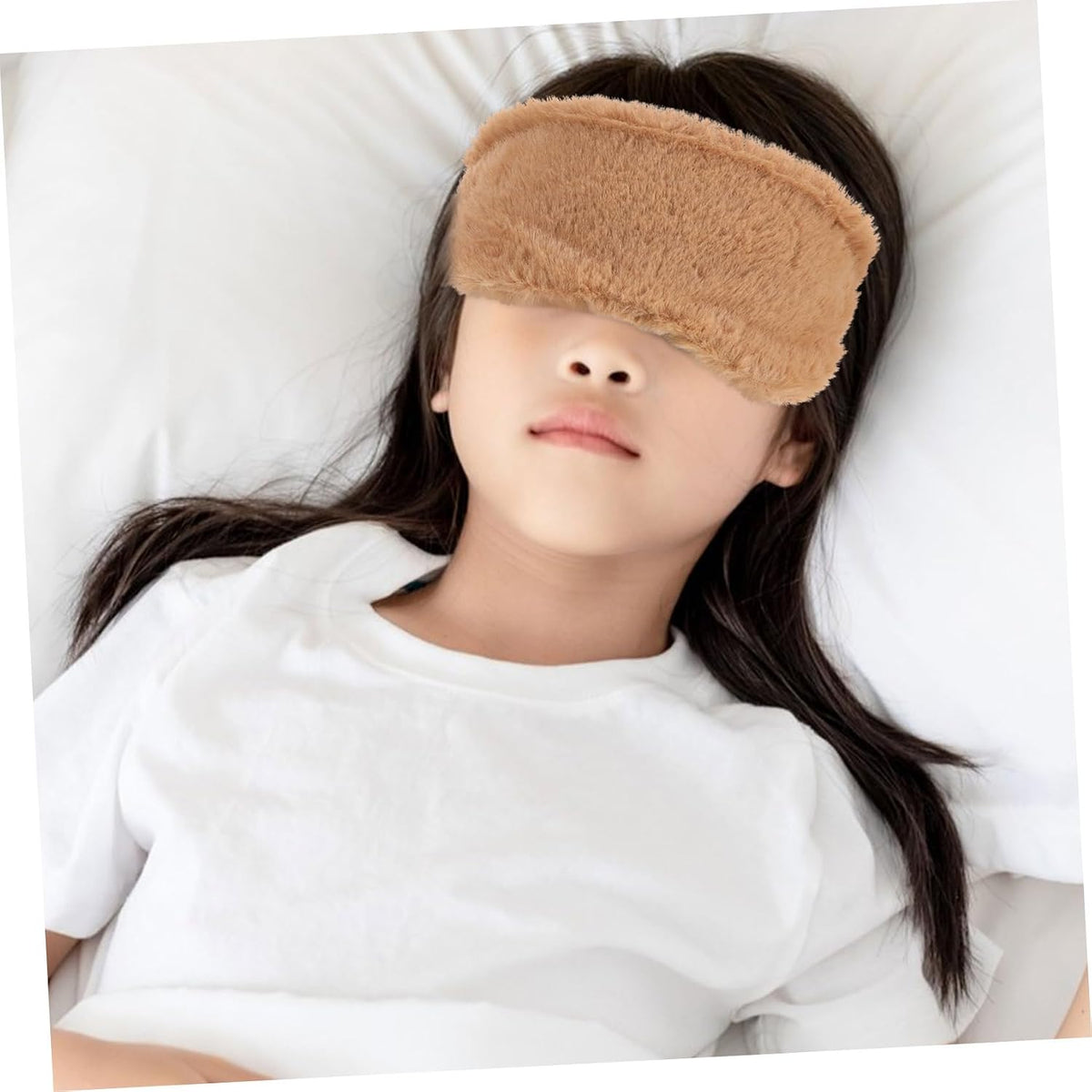 2pcs Soft Faux Fur Sleep Eye Mask Plush Eye Covers for Comfortable Sleep Cartoon Design Night Blindfolds for Travel Napping Pink Brown for All Ages