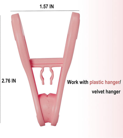 Pink Hangers Clips 60 Pack, Multi-Purpose Plastic Clips for Plastic Hangers Velvet Hanger, Clothes Pins for Skirt Pants