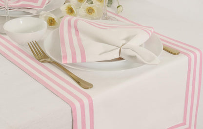 White Cloth Napkins Cotton 18x18In Set of 6 - Blush Pink