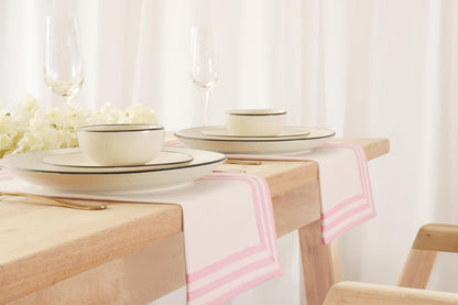 White Cloth Napkins Cotton 18x18In Set of 6 - Blush Pink