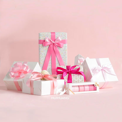 Pink Satin Ribbon 1 inch Baby/Light/Hot Pink Double-Faced Satin Ribbons for Flower Bouquet, Gift Wrapping, DIY Crafts, Bridal Shower Wedding Decor- 6 Rolls, Total 30 Yards