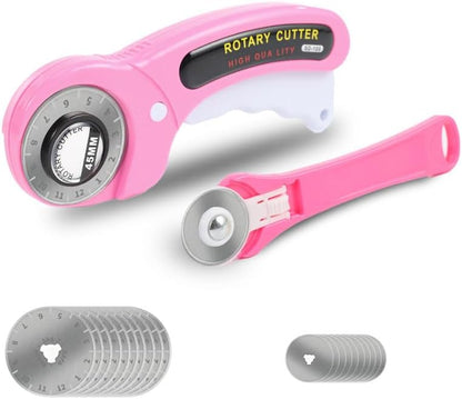 Rotary Cutter for Fabric, 45mm and 28mm Rotary Cutters Kit with 10 Blades
