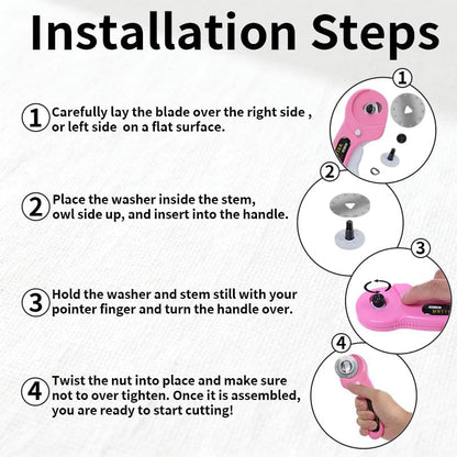 Rotary Cutter for Fabric, 45mm and 28mm Rotary Cutters Kit with 10 Blades