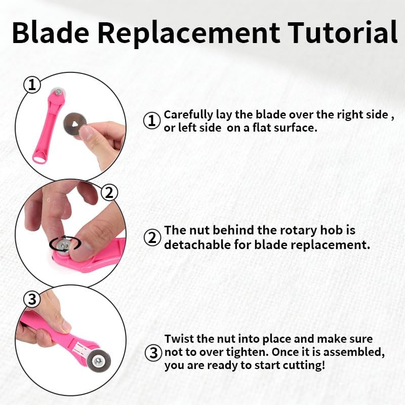 Rotary Cutter for Fabric, 45mm and 28mm Rotary Cutters Kit with 10 Blades