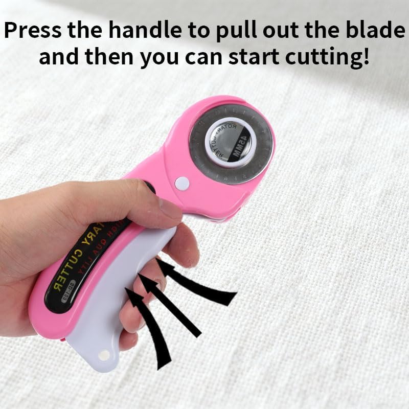 Rotary Cutter for Fabric, 45mm and 28mm Rotary Cutters Kit with 10 Blades