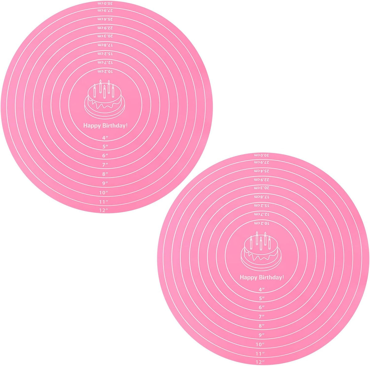 2Pcs 12" Silicone Cake Mat Non Slip Cake Turntable Mat