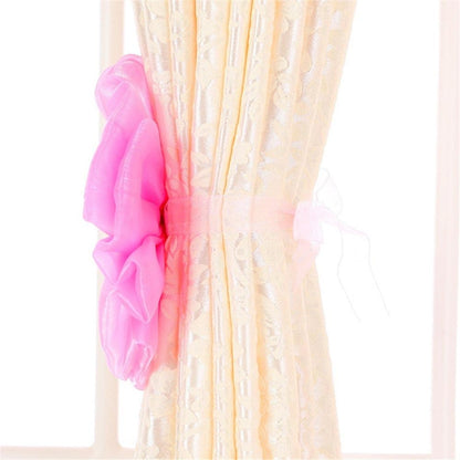 1 Pair Flower Curtain Tiebacks Christmas Decor for Baby Nursery Room Girl’s Bedroom Window Drapes Wedding Birthday Party Decoration Ties Holdbacks Home Bridal Shower Gift Ornament (Pink)