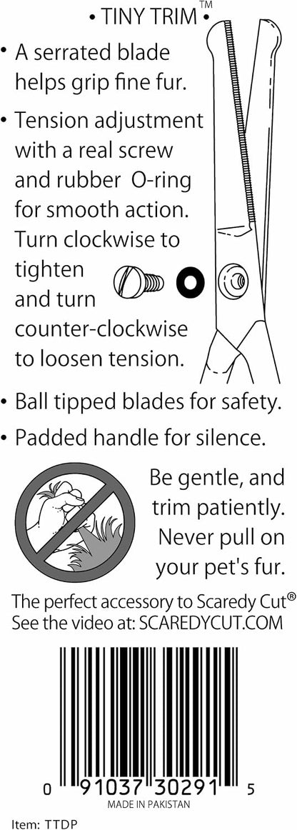 Tiny Trim 4.5" Ball-Tipped Scissor for Dog, Cat and all Pet Grooming - Ear, Nose, Face & Paw - 's small Safety Scissor