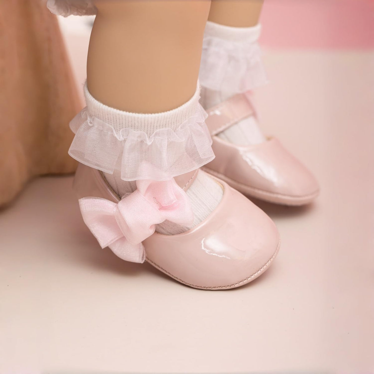 Infant Baby Girls Mary Jane Shoes Bow Ballet Flats First Walkers