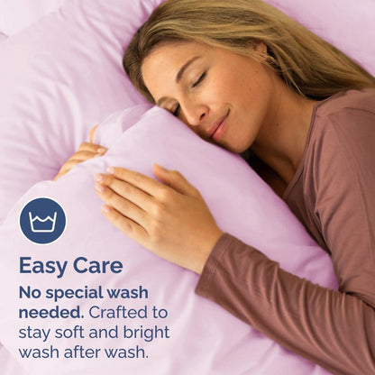 Queen Pillow Cases Set of 2 - Ultra Soft Cozy Pillowcase Covers - Pink