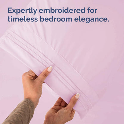 Queen Pillow Cases Set of 2 - Ultra Soft Cozy Pillowcase Covers - Pink
