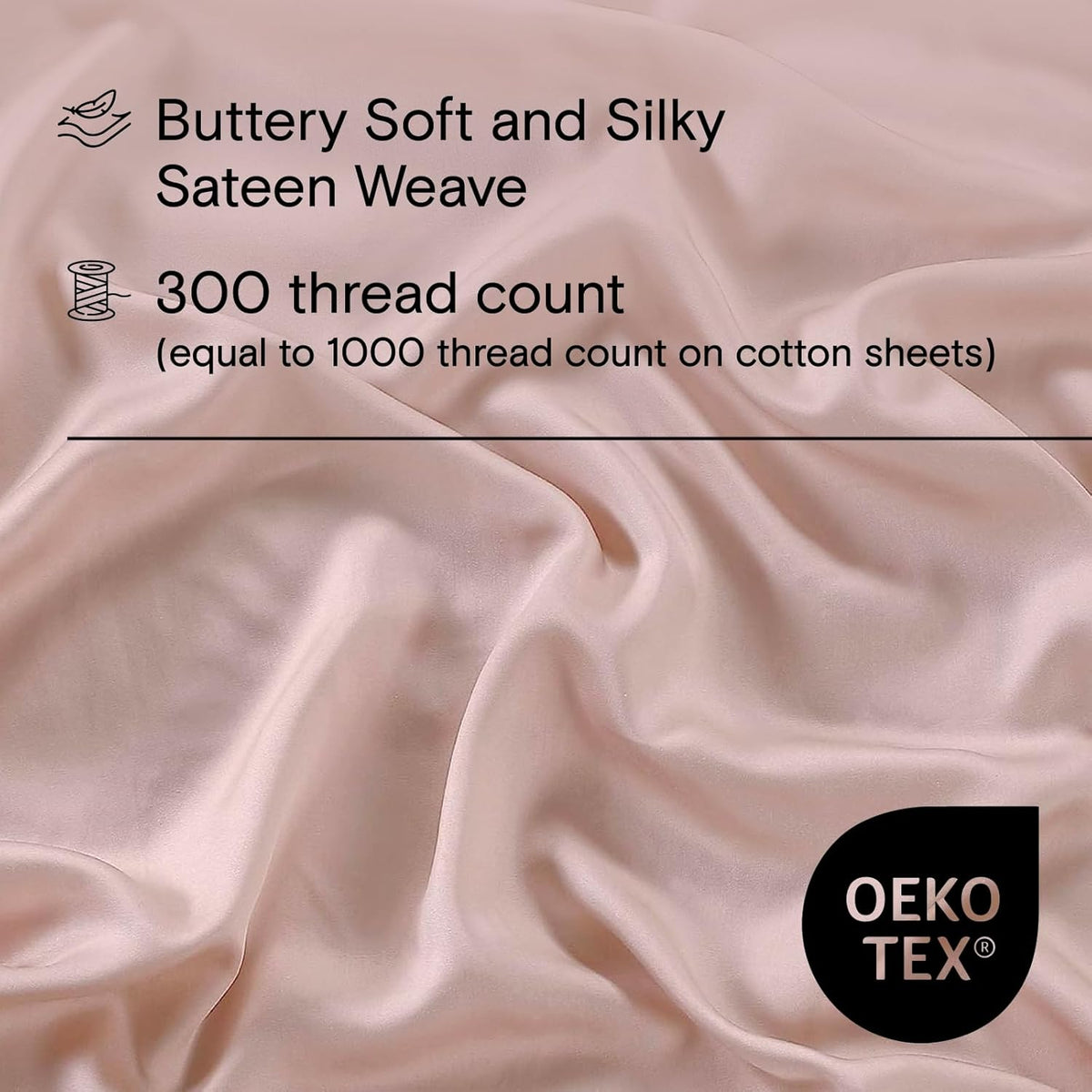 AiryWeight Tencel Sheet Set, 100% Lyocell Derived from Eucalyptus, Buttery Soft, Architectural Digest Best Cooling Sheets Winner - 3pc - 2 Pillowcases 1 Fitted (Blush, Queen)