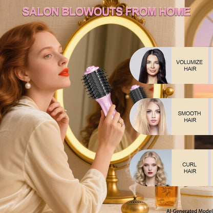 DAN Travel Hair Dryer Brush,Dual Voltage Blow Dryer Brush,100V-240V