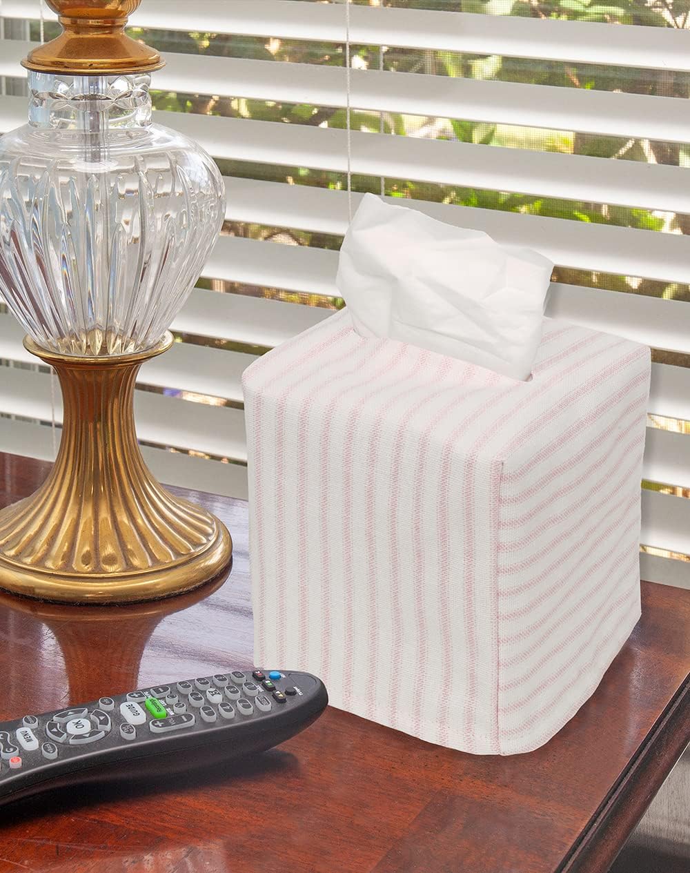 Tissue Box Cover Tissue Holder Tissue Dispenser Square Cube, Soft Fabric Cover Slips Over Cardboard Facial Tissue Boxes - Pink Room Decor, Nursery Decor, Bathroom, Bedroom, Lined Fabric Folds Flat