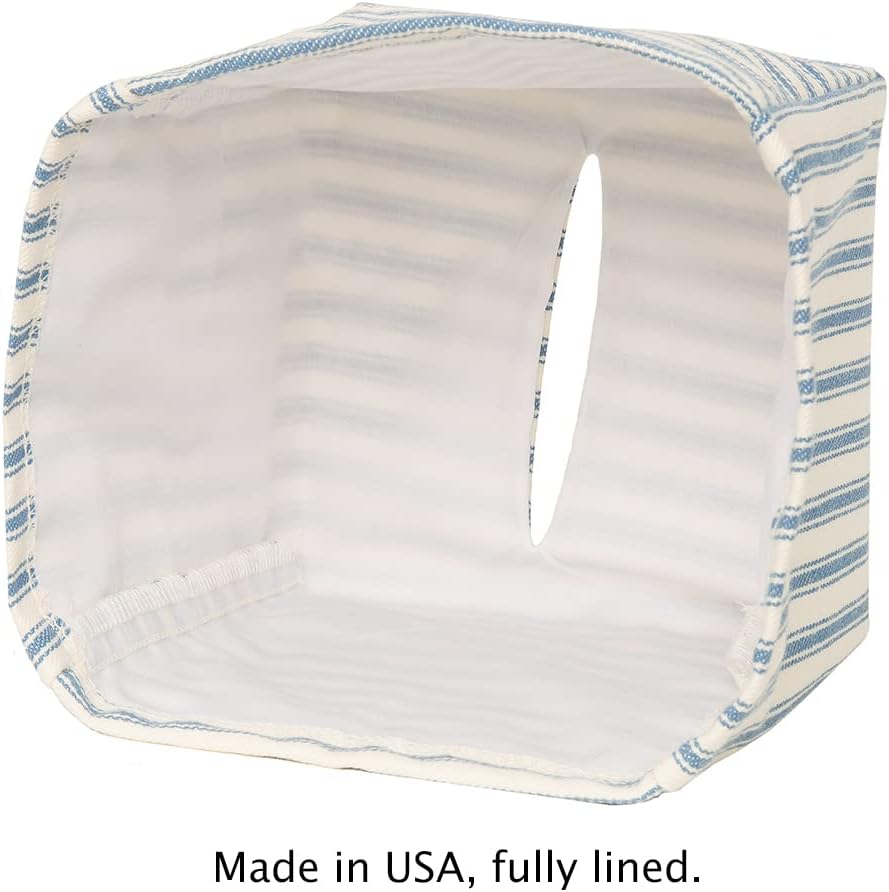 Tissue Box Cover Tissue Holder Tissue Dispenser Square Cube, Soft Fabric Cover Slips Over Cardboard Facial Tissue Boxes - Pink Room Decor, Nursery Decor, Bathroom, Bedroom, Lined Fabric Folds Flat