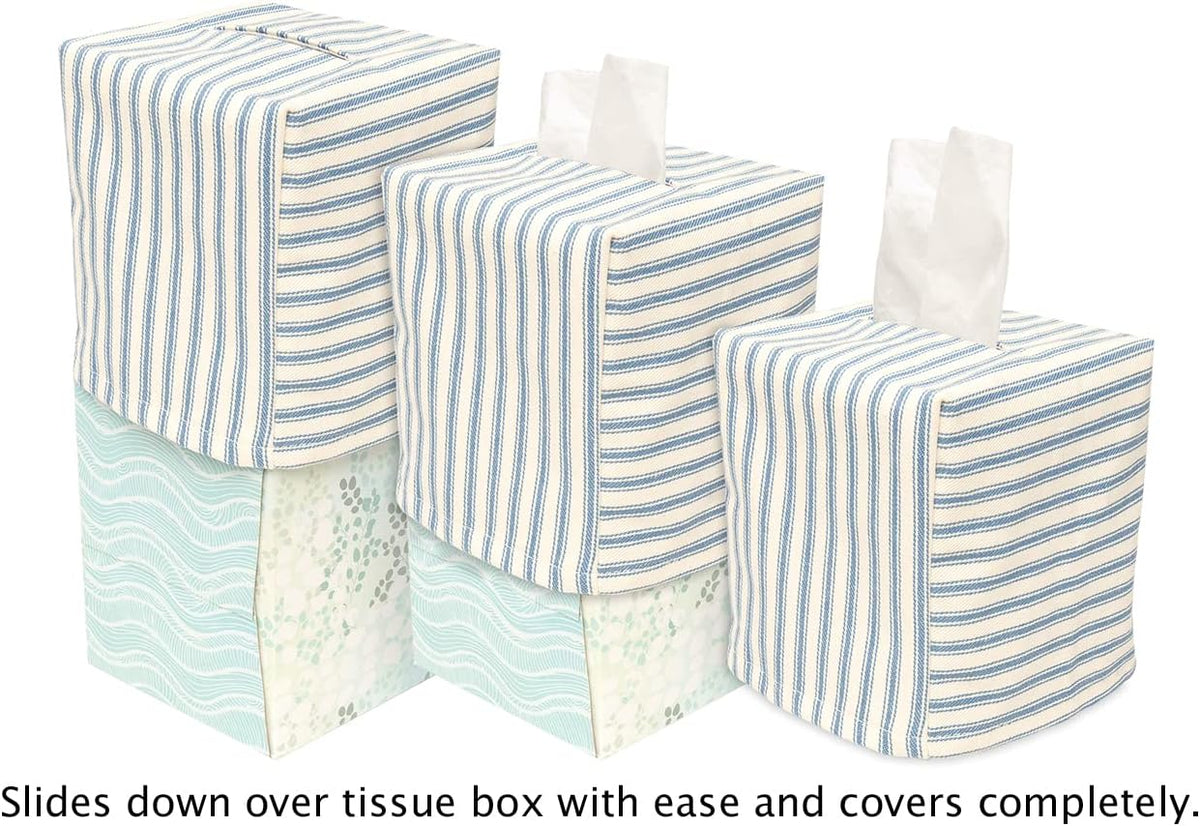 Tissue Box Cover Tissue Holder Tissue Dispenser Square Cube, Soft Fabric Cover Slips Over Cardboard Facial Tissue Boxes - Pink Room Decor, Nursery Decor, Bathroom, Bedroom, Lined Fabric Folds Flat