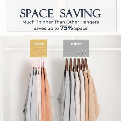 Pink Velvet Hangers 100 Pack, Premium Non-Slip Felt Hangers