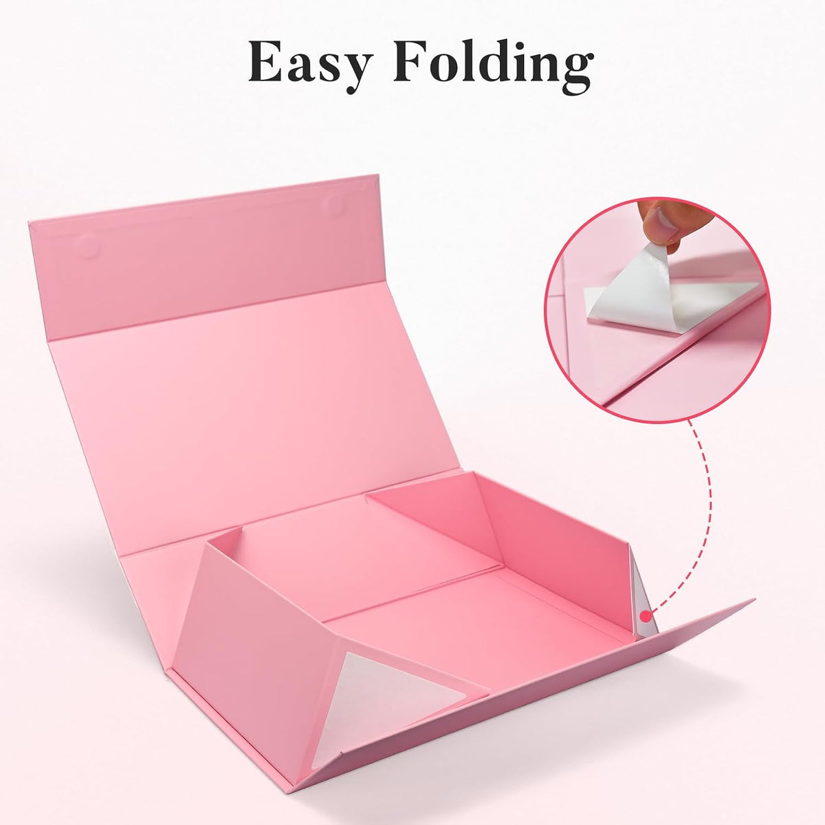 Pink Gift Box for Wedding with Magnetic Lid, 13.85"x8.35"x4.45"
