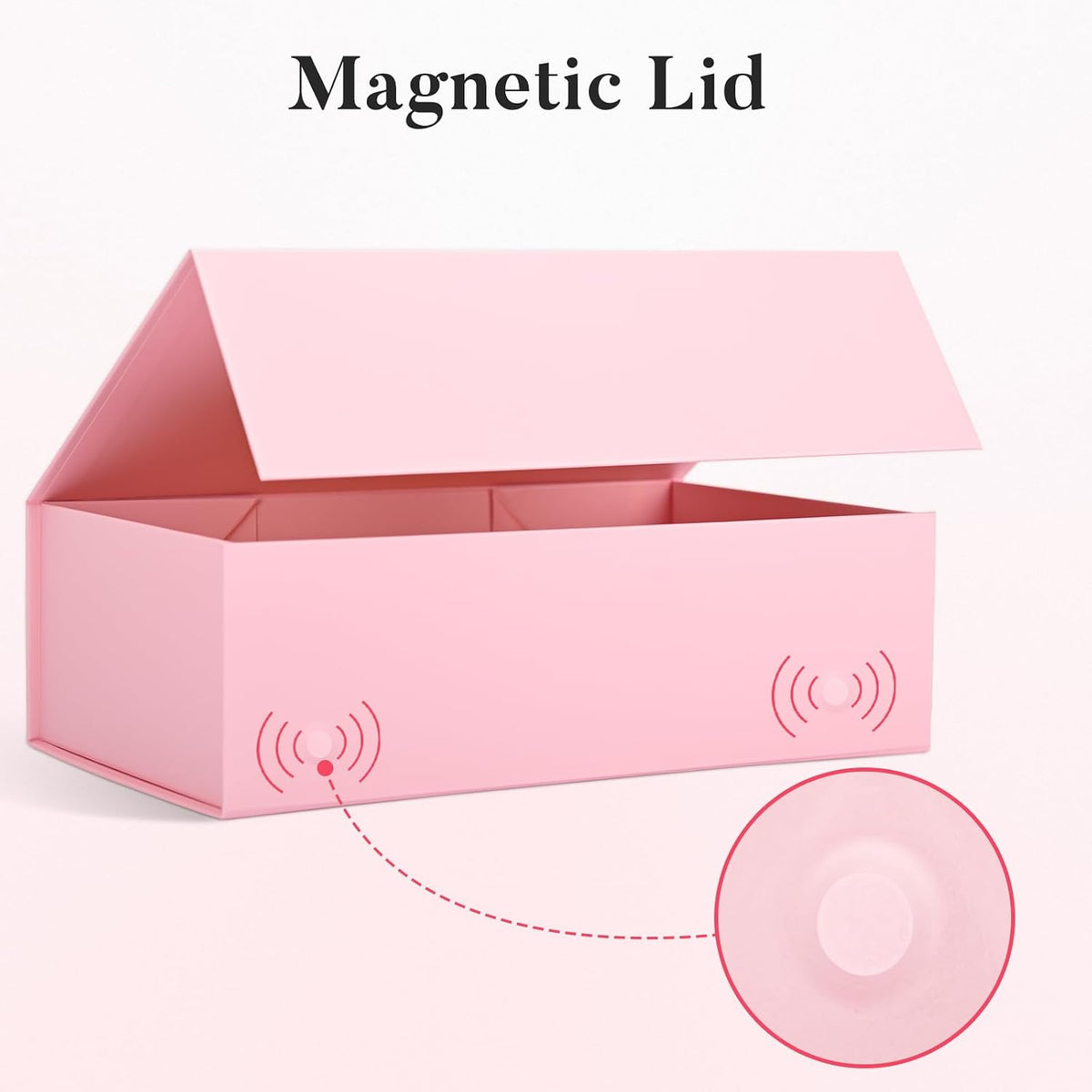 Pink Gift Box for Wedding with Magnetic Lid, 13.85"x8.35"x4.45"