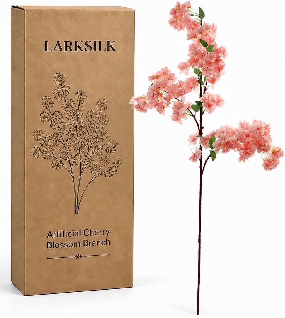 Light Pink Cherry Blossom Branches Sakura, Japanese Faux Silk