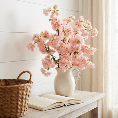 Light Pink Cherry Blossom Branches Sakura, Japanese Faux Silk