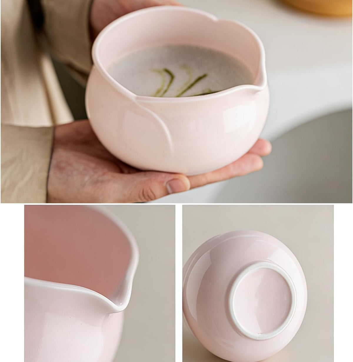 Matcha Whisk Set Pink, Ceramic Matcha Kit for Beginners & Tea Lovers