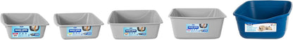 Petmate Basic Open Cat Litter Pan, Multidirectional Easy to Clean Plastic Litter Box, Gray, Made in USA, 14" x 10.5" x 3.5", Small Recommended for Kittens and Small Cats