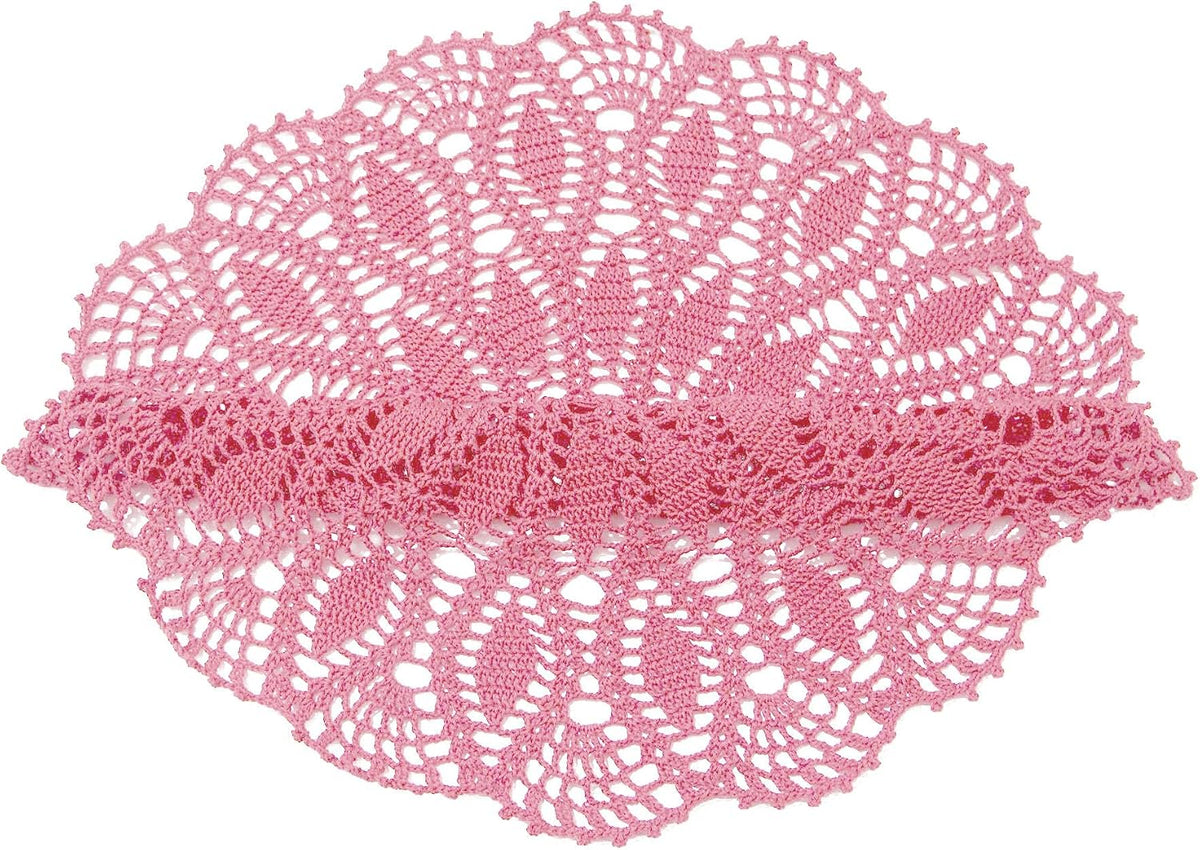22 Inch Table Placemat Kitchen Round Decor Doily Washable Tablecloth Doilies (Pink)