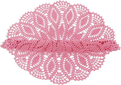22 Inch Table Placemat Kitchen Round Decor Doily Washable Tablecloth Doilies (Pink)