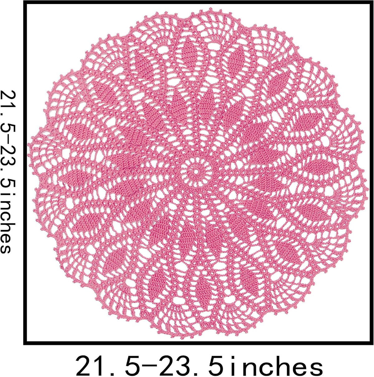 22 Inch Table Placemat Kitchen Round Decor Doily Washable Tablecloth Doilies (Pink)