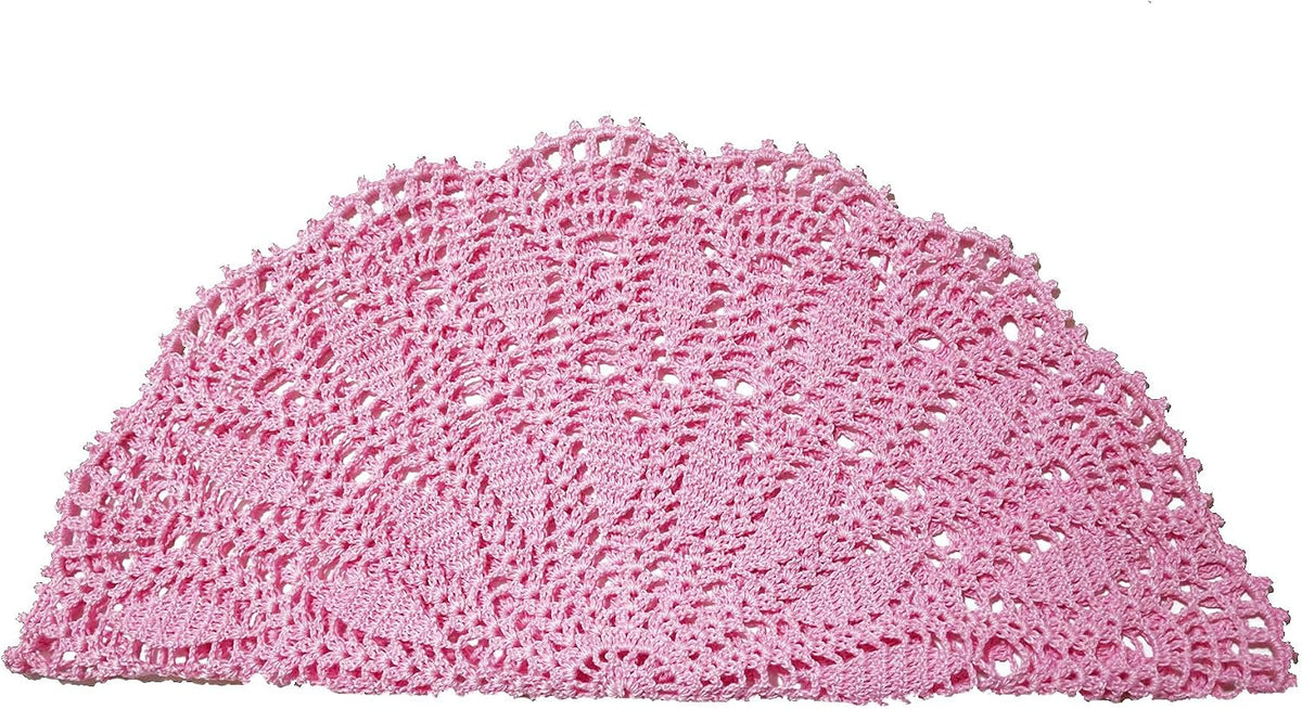 22 Inch Table Placemat Kitchen Round Decor Doily Washable Tablecloth Doilies (Pink)