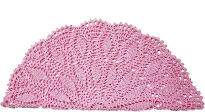 22 Inch Table Placemat Kitchen Round Decor Doily Washable Tablecloth Doilies (Pink)