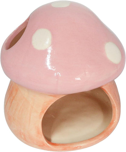 Fish Tank Decor, Cute Mushroom House Aquarium Decorations Accessory, Betta Bed Fish Tank Caves for Goldfish Shrimp Toad Hideout (Pink)