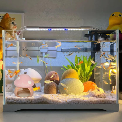 Fish Tank Decor, Cute Mushroom House Aquarium Decorations Accessory, Betta Bed Fish Tank Caves for Goldfish Shrimp Toad Hideout (Pink)