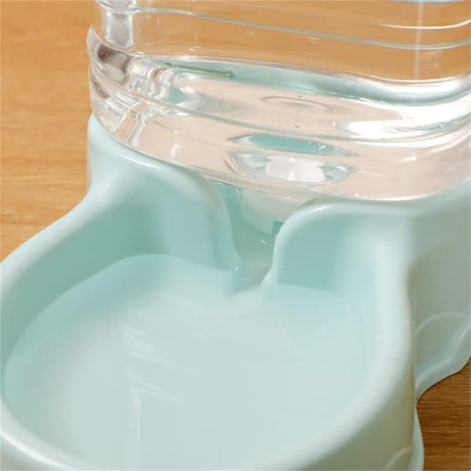 Pet Feeding Bowl and Water Dispenser with Refillable Storage Container Self-Dispensing 1 Gallon Large Capacity Cat Feeder, 3.8 Liters Capacity Dog Rabbit Waterer (Pink, for Water)