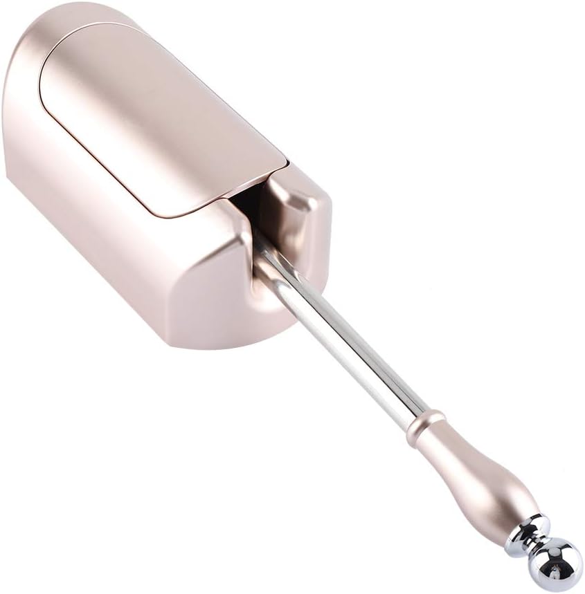 Toilet Brush Set with Stainless Steel Handle and HolderRose Gold Toilet Brush for Home, Bathroom Hotel, Plastic Bristles, Durable Toilet Cleaning Tool
