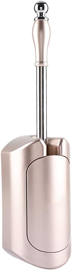 Toilet Brush Set with Stainless Steel Handle and HolderRose Gold Toilet Brush for Home, Bathroom Hotel, Plastic Bristles, Durable Toilet Cleaning Tool