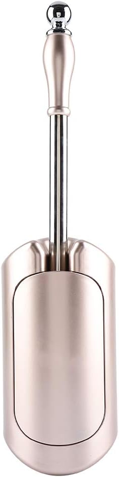 Toilet Brush Set with Stainless Steel Handle and HolderRose Gold Toilet Brush for Home, Bathroom Hotel, Plastic Bristles, Durable Toilet Cleaning Tool