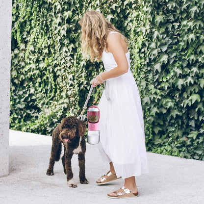 Dog Water Bottle Portable with Food Container & Filter for Travel
