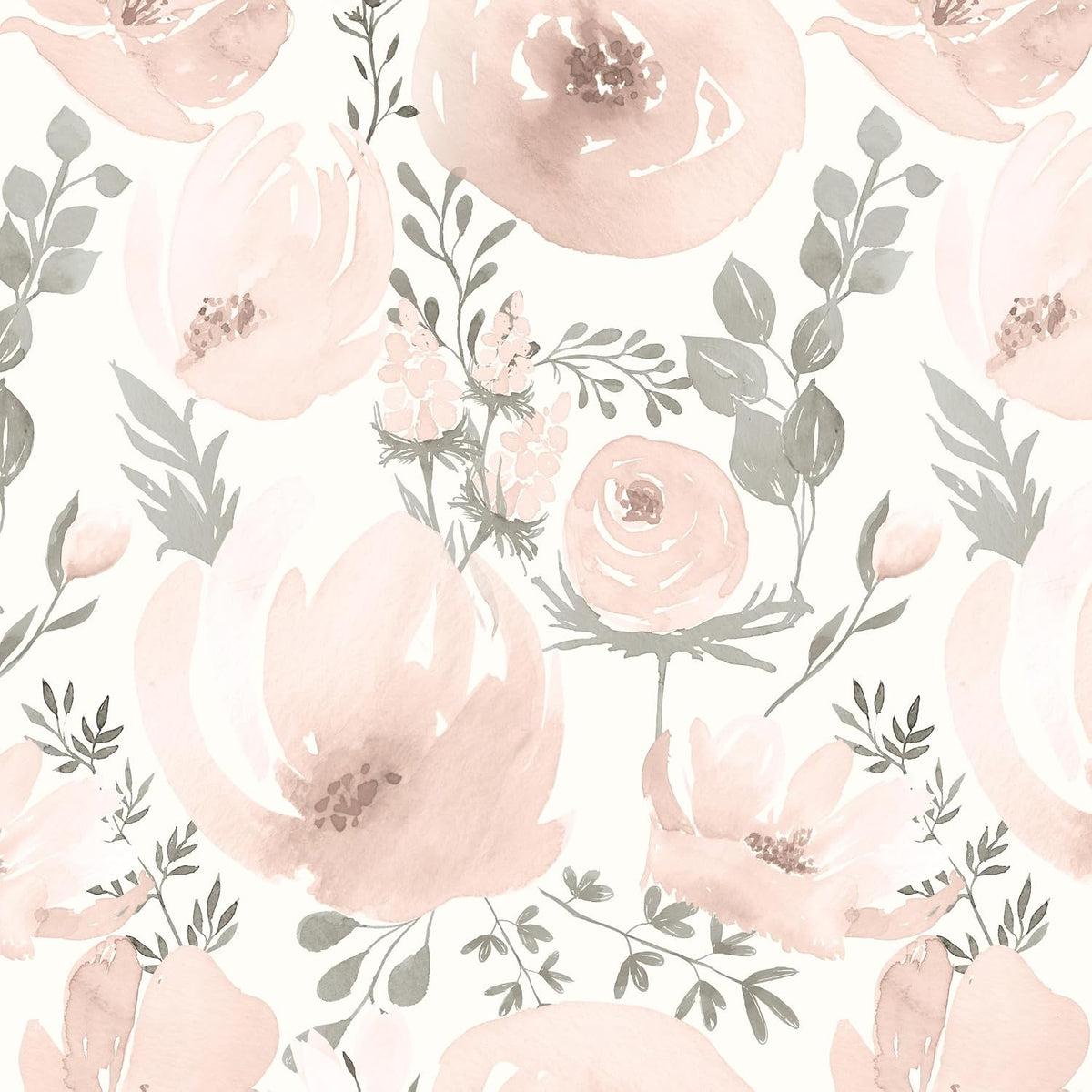Floral Peel and Stick Wallpaper Pink Wallpaper for Bedroom Self Adhesive Wall Paper Girls Room 17.3"x118" (Pink, 17.3" x 118")
