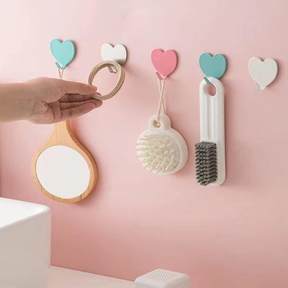 6 Pack Heart Wall Hooks, Kawaii Room Decor Hooks