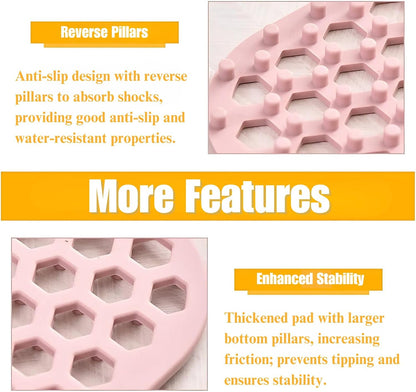 Silicone Dish Drying Mat for Versatile Use - Heat-Resistant, Eco-Friendly and Easy to Clean Mat for Kitchen Counter, Sink or Drawer Liner - 12" (30.5 CM), Pink