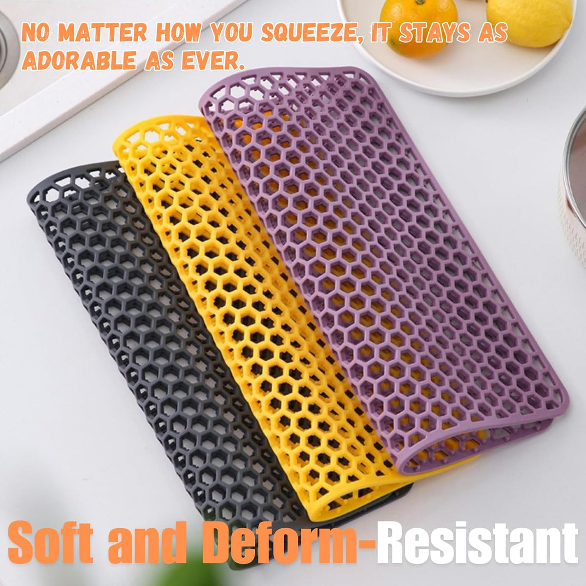 Silicone Dish Drying Mat for Versatile Use - Heat-Resistant, Eco-Friendly and Easy to Clean Mat for Kitchen Counter, Sink or Drawer Liner - 12" (30.5 CM), Pink
