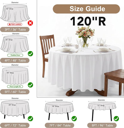 6 Pack Pink Tablecloths 120 Inch Round for 48"-96" Tables