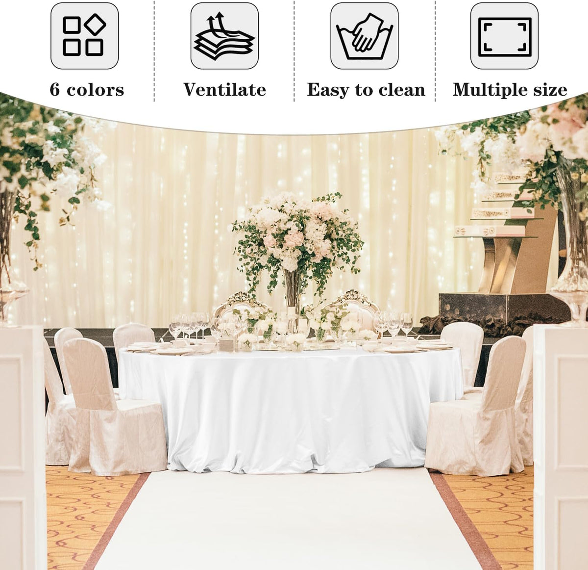 6 Pack Pink Tablecloths 120 Inch Round for 48"-96" Tables