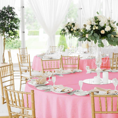 6 Pack Pink Tablecloths 120 Inch Round for 48"-96" Tables