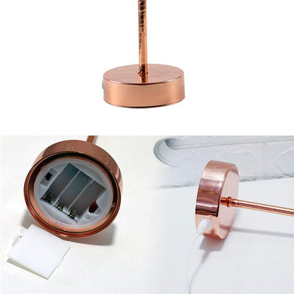 Feather Tree Table Lamp for Bedrooms, LED Night Lamp with Touch Switch Rose Gold Lamp USB Charging for Nursery Girls Bedroom Living Room Wedding Fairy Lights (Pink)