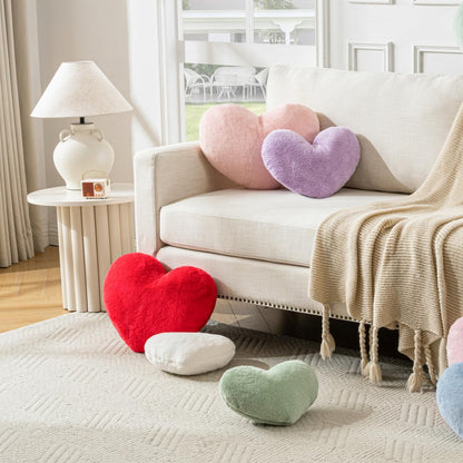 Heart Pillow,Light Pink Throw Pillows 12.8x9.8in
