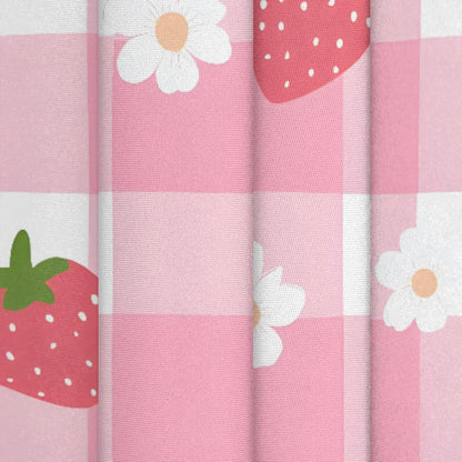 Pink Check Pattern Round Tablecloth 60 Inch Lace Tablecloth Kitchen Restaurant Tabletop Decorative Table Cover